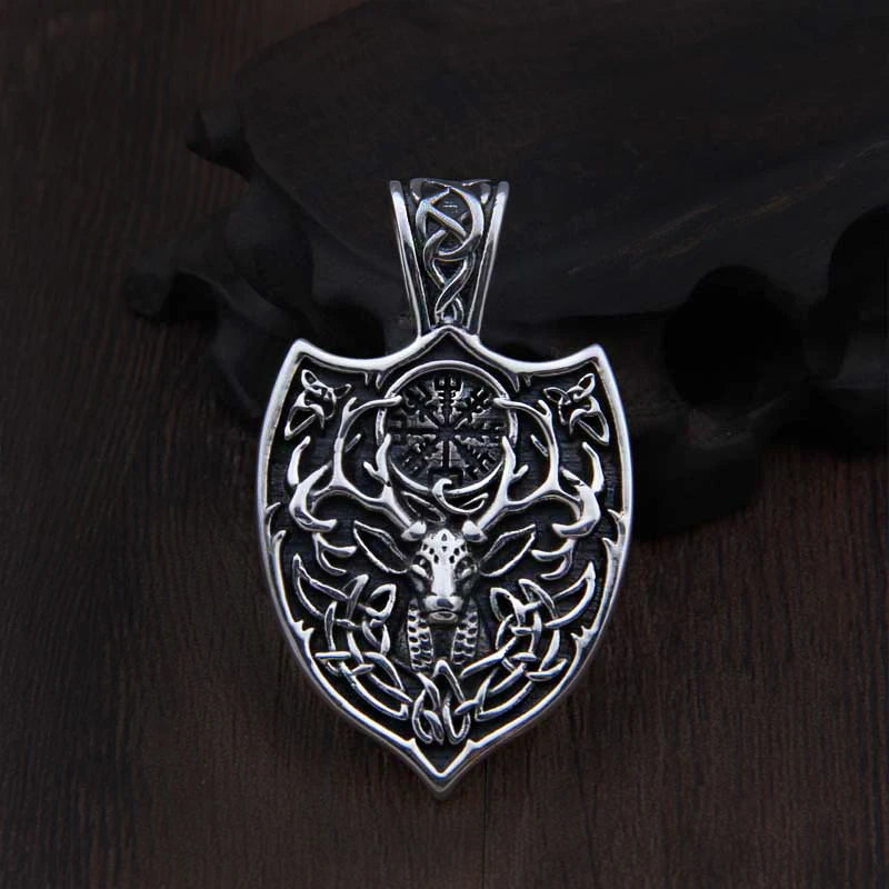 sterling silver Viking Deer Rune necklace