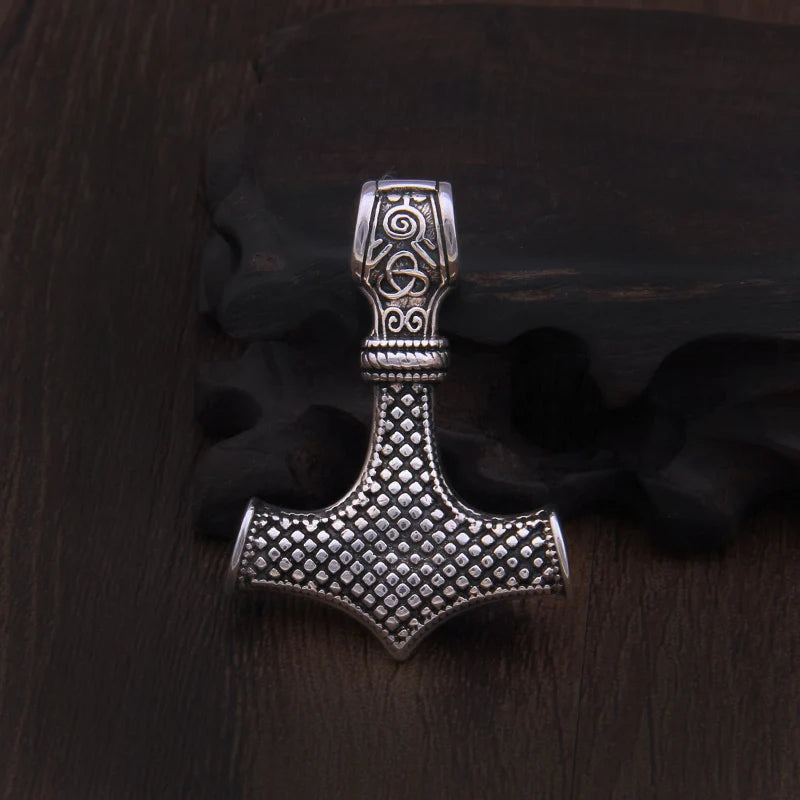 Real 925 Sterling Silver Thor Hammer Mjolnir necklace Norse