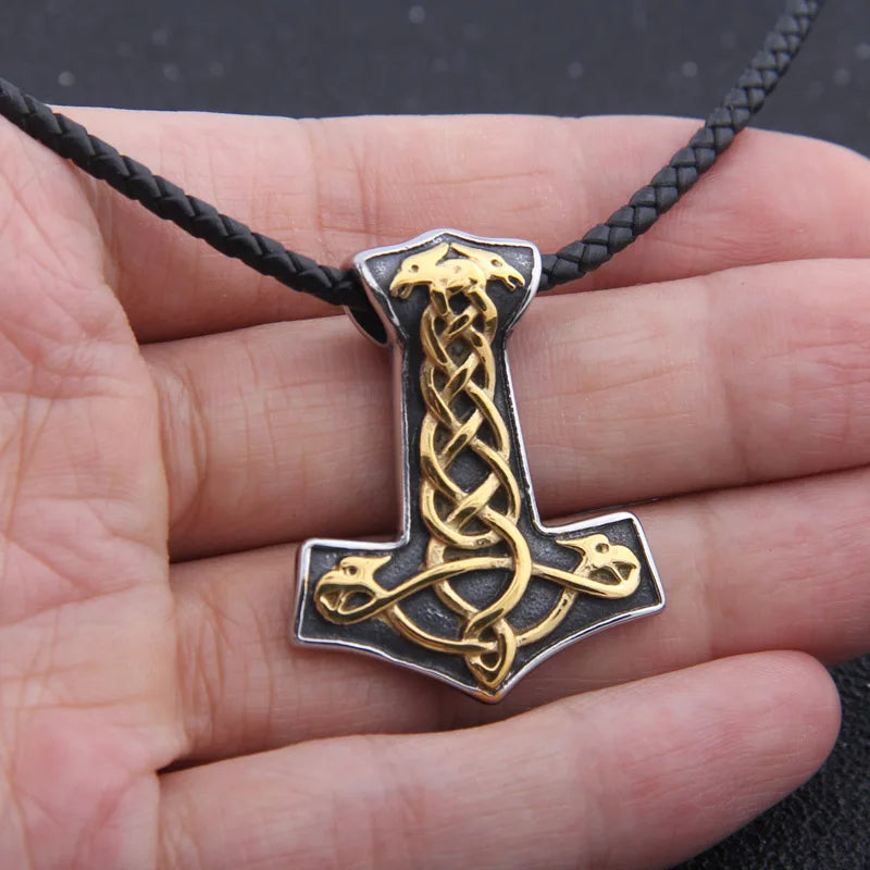 stainless steel Viking Thor's Hammer Mjolnir necklace