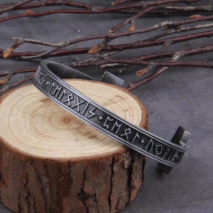Dropshipping 1pc Men's Handmade Nordic Rune Bangle Viking 3 color Alloy men bangle