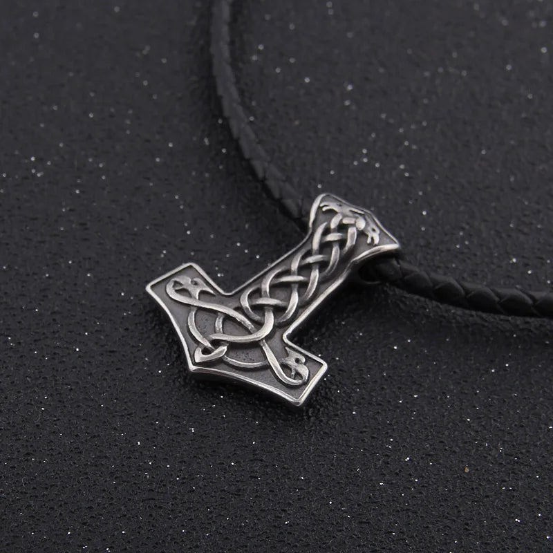 stainless steel Viking Thor's Hammer Mjolnir necklace