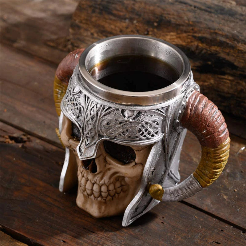 Atlantic Collectibles Viking RAM Horned Pit Lord Warrior Skull