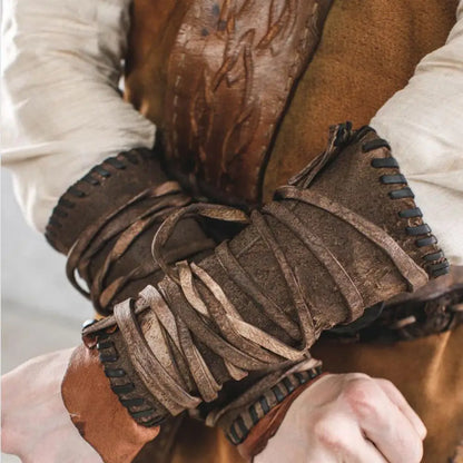 Arm Bracers Medieval Faux Leather Wrist Cuff Armband Arm Armor Cuff Punk Renaissance Accessories Arm Guards