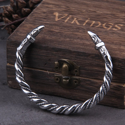Stainless Steel Nordic Viking Norse Raven Bracelet adjustable
