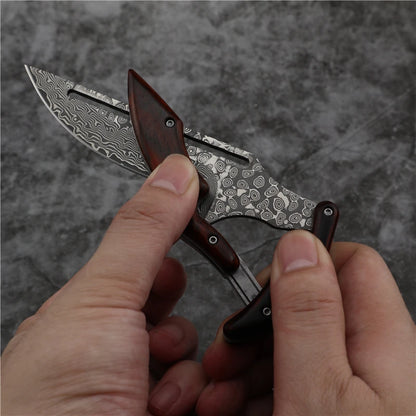 Damascus Knives Tactical Hunting Mechanical Folding Knife Fixed Blade Outdoor Camping Survival EDC Pocket Defense Tools