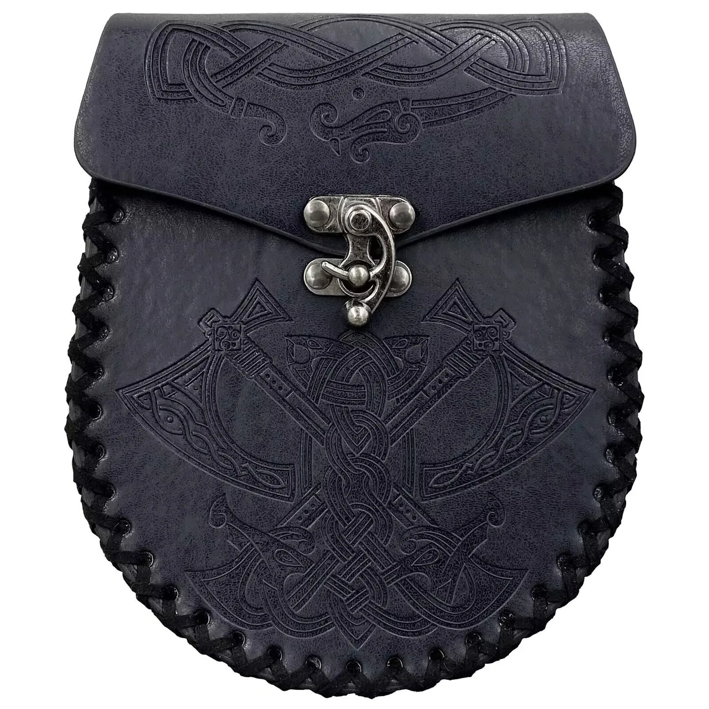 1Pc Viking Medieval Style Embossed Faux Leather Waist Bag, Viking Style Medieval Hangable Belt Coin Purse Vintage Waist Bag