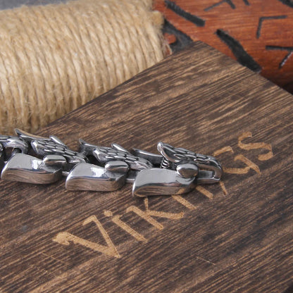 Viking Ouroboros vintage punk bracelet for men stainless steel fashion Jewelry hippop street culture