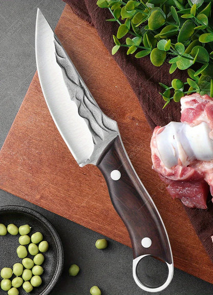 2pcS Kitchen Knife Stainless Steel Handmade Boning Cleaver Butcher Scissors Vegetable Fruit Bone Knife