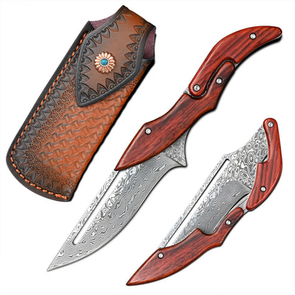 Damascus Knives Tactical Hunting Mechanical Folding Knife Fixed Blade Outdoor Camping Survival EDC Pocket Defense Tools