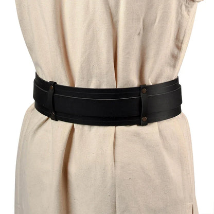 Upgraded Leather Vintage Medieval Belt Men Knight Waistband Pirate Gothic Tunic Robe Buckle Belt Halloween Costume Accessories