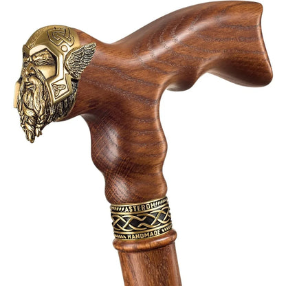 Asterom Cane - Handmade Viking Walking Cane - Canes for Men - Wooden, Unique, Cool, Walking Sticks for Men & Seniors (Thor in Ca