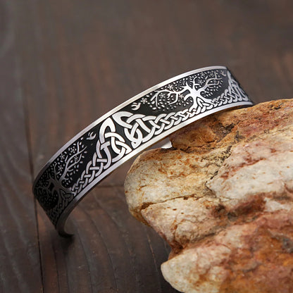 Nordic Tree of Life Bracelet Stainless Steel Viking Celtic Knot