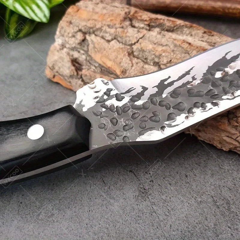 2PCS Stainless Steel Knife Handmade Forged Cleaver Boning Fish Barbecue Camping Outdoor Kitchen Knife