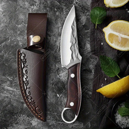 2pcS Kitchen Knife Stainless Steel Handmade Boning Cleaver Butcher Scissors Vegetable Fruit Bone Knife
