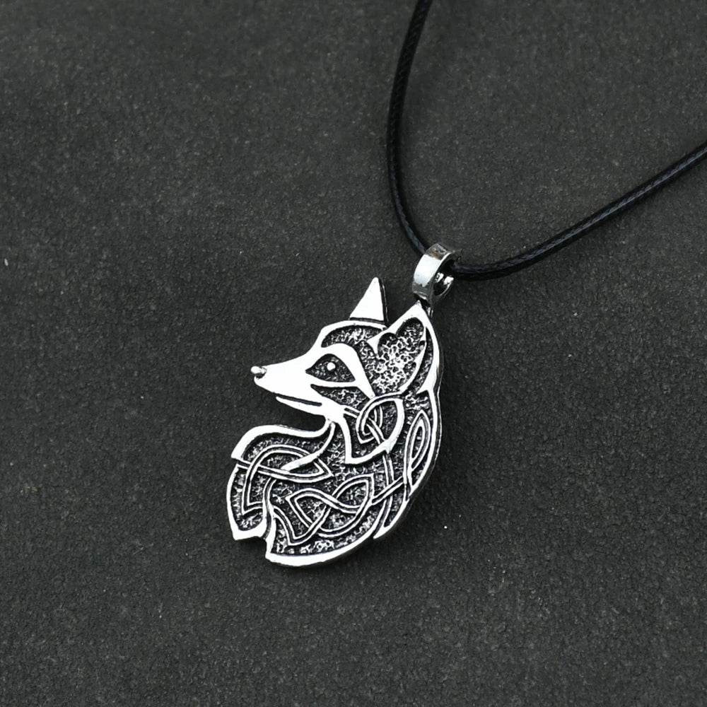 1pcs Men's Necklace Viking Fox Wolf Fenrir Pendant Necklace Celtwolf Amulet jewelry Dropshipping