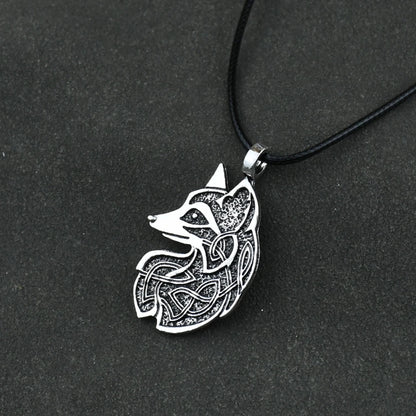 Viking Fox Wolf Fenrir Pendant Necklace