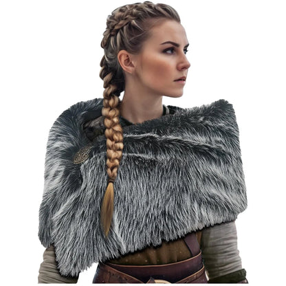 Medieval Women Cloak Shawl Scarf Costume Accessory Vintage Solid Color Neckerchief Cosplay Scarves