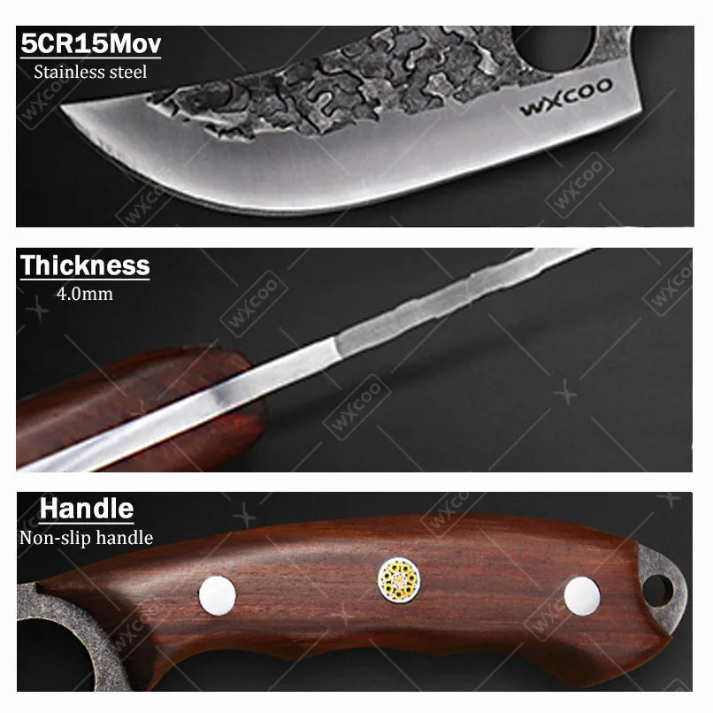 1 PC Kitchen Chef Knife Stainless Steel Multipurpose Boning Knife with Sheath Professional Cooking Knife Utility Kitchen Fish