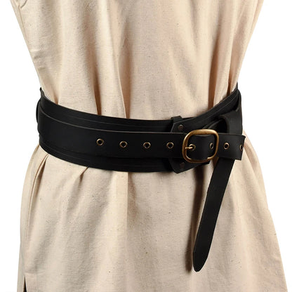 Upgraded Leather Vintage Medieval Belt Men Knight Waistband Pirate Gothic Tunic Robe Buckle Belt Halloween Costume Accessories