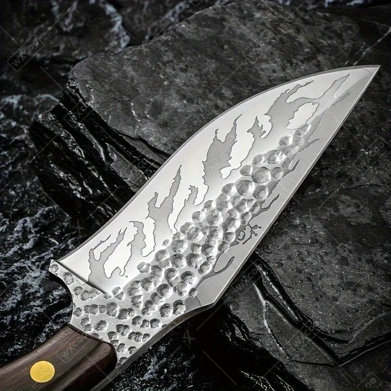 2PCS Stainless Steel Knife Handmade Forged Cleaver Boning Fish Barbecue Camping Outdoor Kitchen Knife