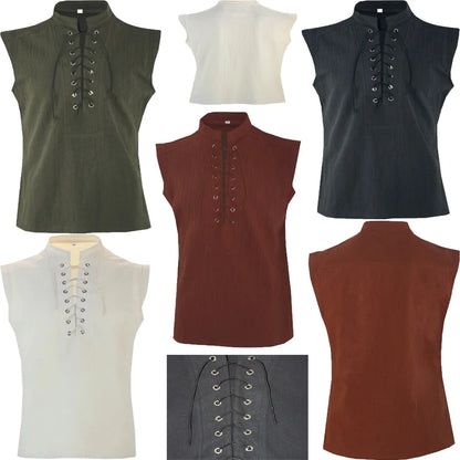 New Medieval Retro Men's Short Vest Multi Color Selection Halloween Carnival Dress Up Costume Daily Outfit Hot Selling