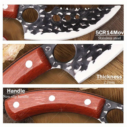 1 PC Stainless Steel Boning Knife Professional Kitchen Utility Knife Multipurpose Handmade Forged Cutting Knife With Sheath For