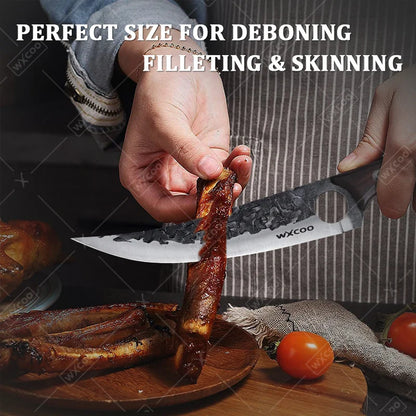 3PCS/5PCS Professional Kitchen Chef Knife Set High Quality Stainless Steel Handmade Boning Knife Sharp Meat Cleaver Nitrile