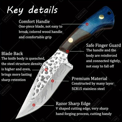 2PCS Stainless Steel Knife Handmade Forged Cleaver Boning Fish Barbecue Camping Outdoor Kitchen Knife