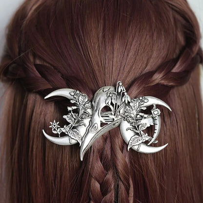 4PCS Witch Viking Norse celtic raven skull Barrette Hairpin Gothic Hair Accessory