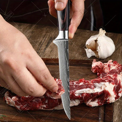 9 Pcs Kitchen Chef Knife Set High Carbon Stainless Steel Damascus Chef Knife Boning Knife Cleaver Santoku Slicer Vegetable