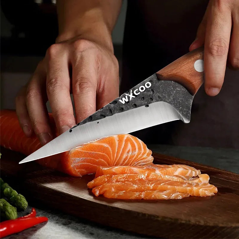 1PC/3PCS Stainless Steel Multipurpose Chef Knife Kitchen Tools Boning Slicing Peeling Filleting Butcher Meat Cleaver Wood Handle