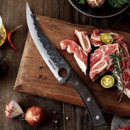 1 PC High Carbon Steel Boning Knife with Sheath Professional Kitchen Knife Multipurpose Fruit Vegetable Meat Fish Cleaver Sharp