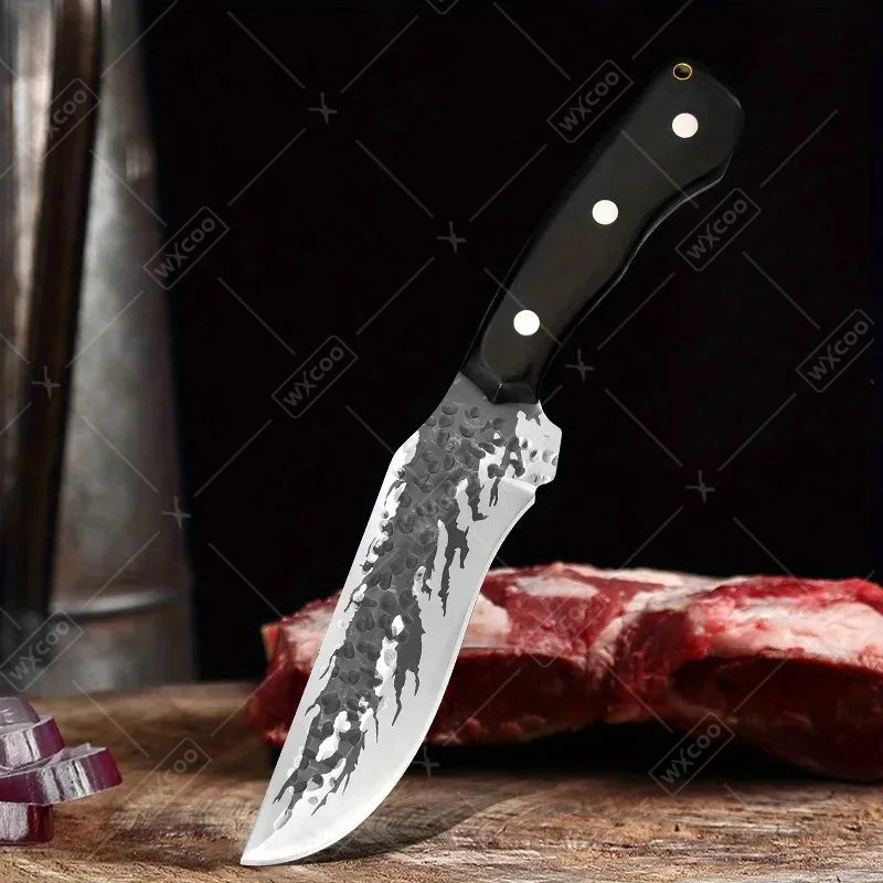 2PCS Stainless Steel Knife Handmade Forged Cleaver Boning Fish Barbecue Camping Outdoor Kitchen Knife