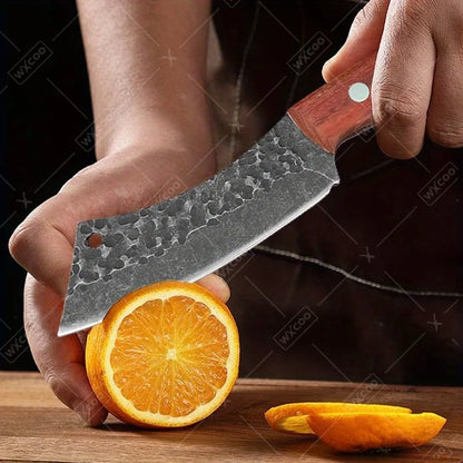 1PC Forging Boning Knife Stainless Steel Small Pocket Knife Barbecue Cleaver Outdoor Meat Cooking Wood Handle