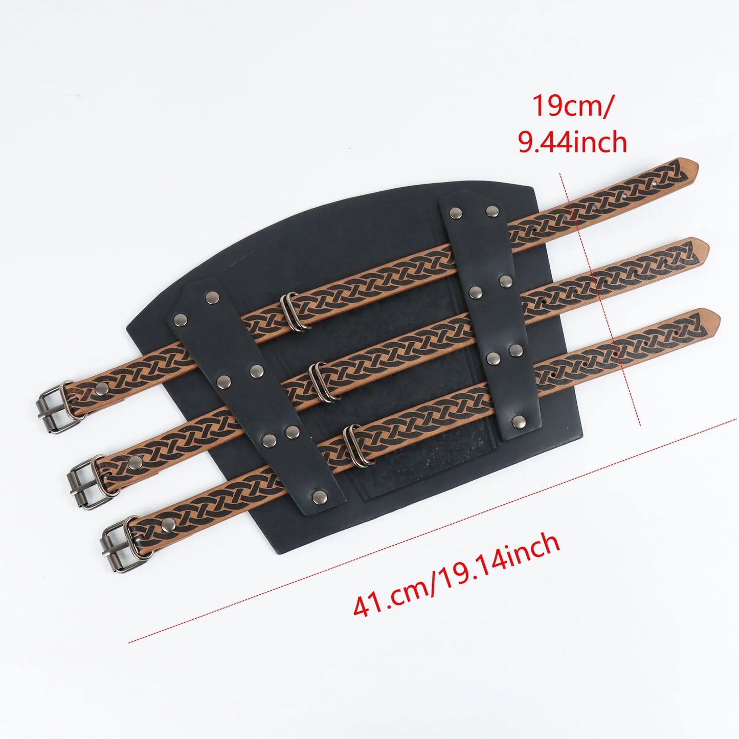 Medieval leather wide waistband brave knight role-playing Viking wristband Halloween Coplay shoulder armor accessory set