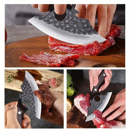 3 PCS Stainless Steel Kitchen Chef Knife Set Hand Forged Multipurpose Boning Knife Mini Utility Slicing Cooking Butcher Fruit
