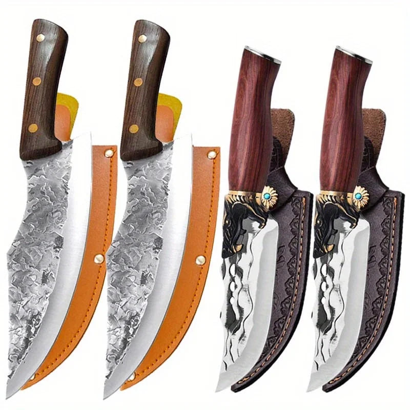 Forged Boning Knife Stainless Steel Professional Kitchen Utility Knife Butcher Chef Meat Fish Vegetable Chopper Santoku Cutting