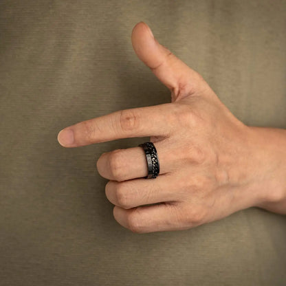 Stainless Steel Odin Norse Viking Rune Spinner Rings Nordic