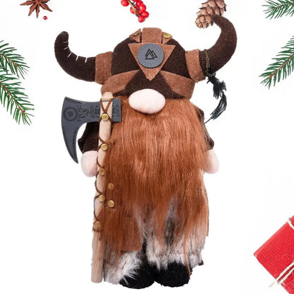 Nordic Viking Gnomes Durable And Reusable Resin Tabletop Statue Decor Plush Gnome Doll Decoration For Fireplace Christmas Tree