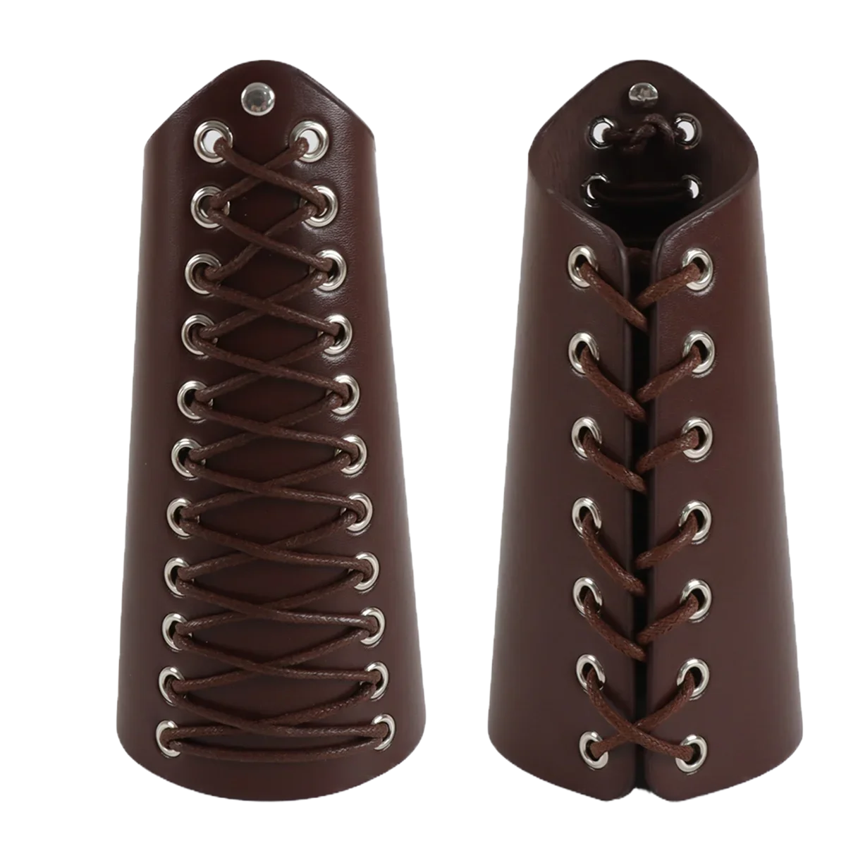 2pcs Black Lace-Up Viking Wristbands PU Leather Medieval Bracer Arm Guards For Renaissance Faire Halloween Cosplay Costume