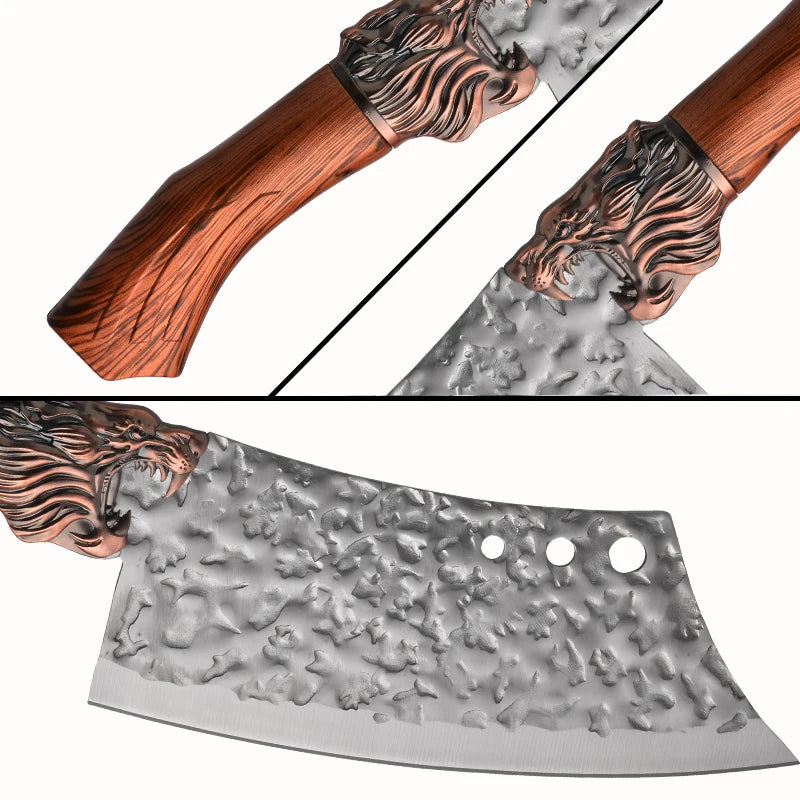 7pcs kitchen set knives, brown dragon head knives, high-quality chef knives, high hardness, high-quality steel, sharp and durabl