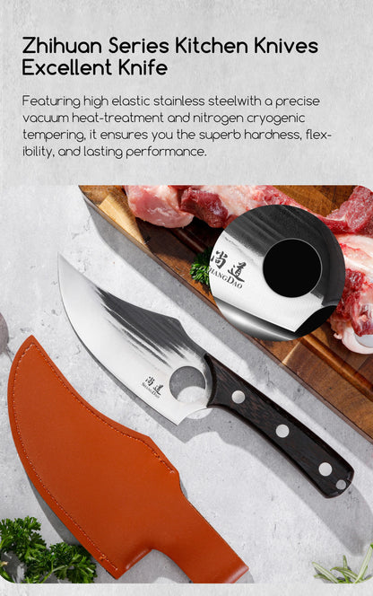 SHANGDAO Boning Knives 6 ″ Viking Boning Knife for Meat Cutting, High Quality Stainless Steel Hand Forged Blade & Wood Handle