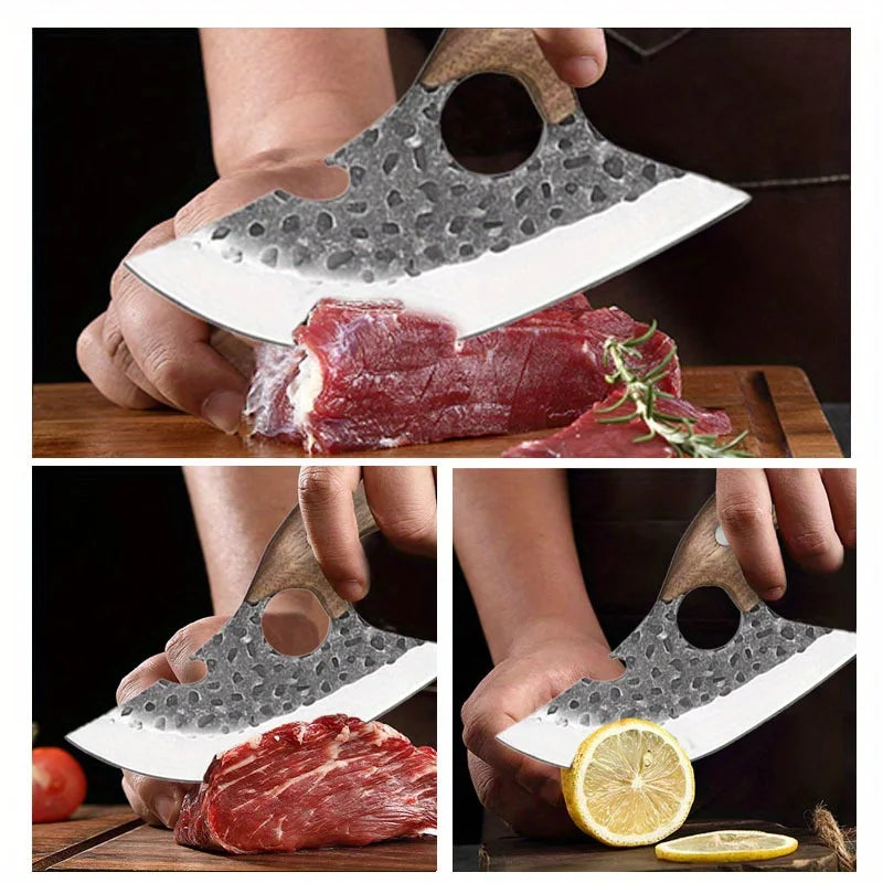 3Pcs Multipurpose Mini Knife Set Stainless Steel Pocket Knife High Carbon Chef Knife with Laser Damascus Pattern