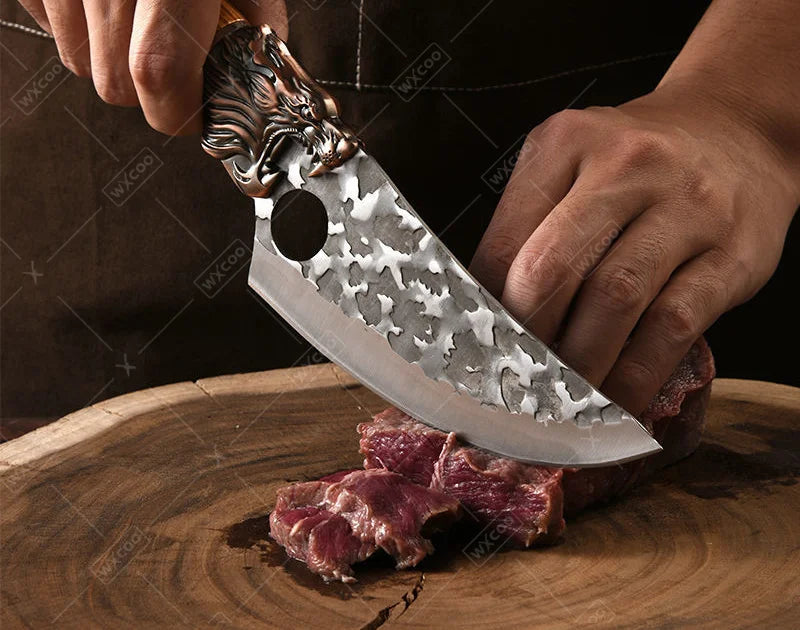 6Pcs Professional Kitchen Chef Knife Set Stainless Steel Utility Knife Boning Knife Butcher Knife Fish Knife Cutting Knife