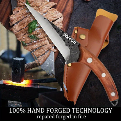 1PC/3PCS Stainless Steel Multipurpose Chef Knife Kitchen Tools Boning Slicing Peeling Filleting Butcher Meat Cleaver Wood Handle