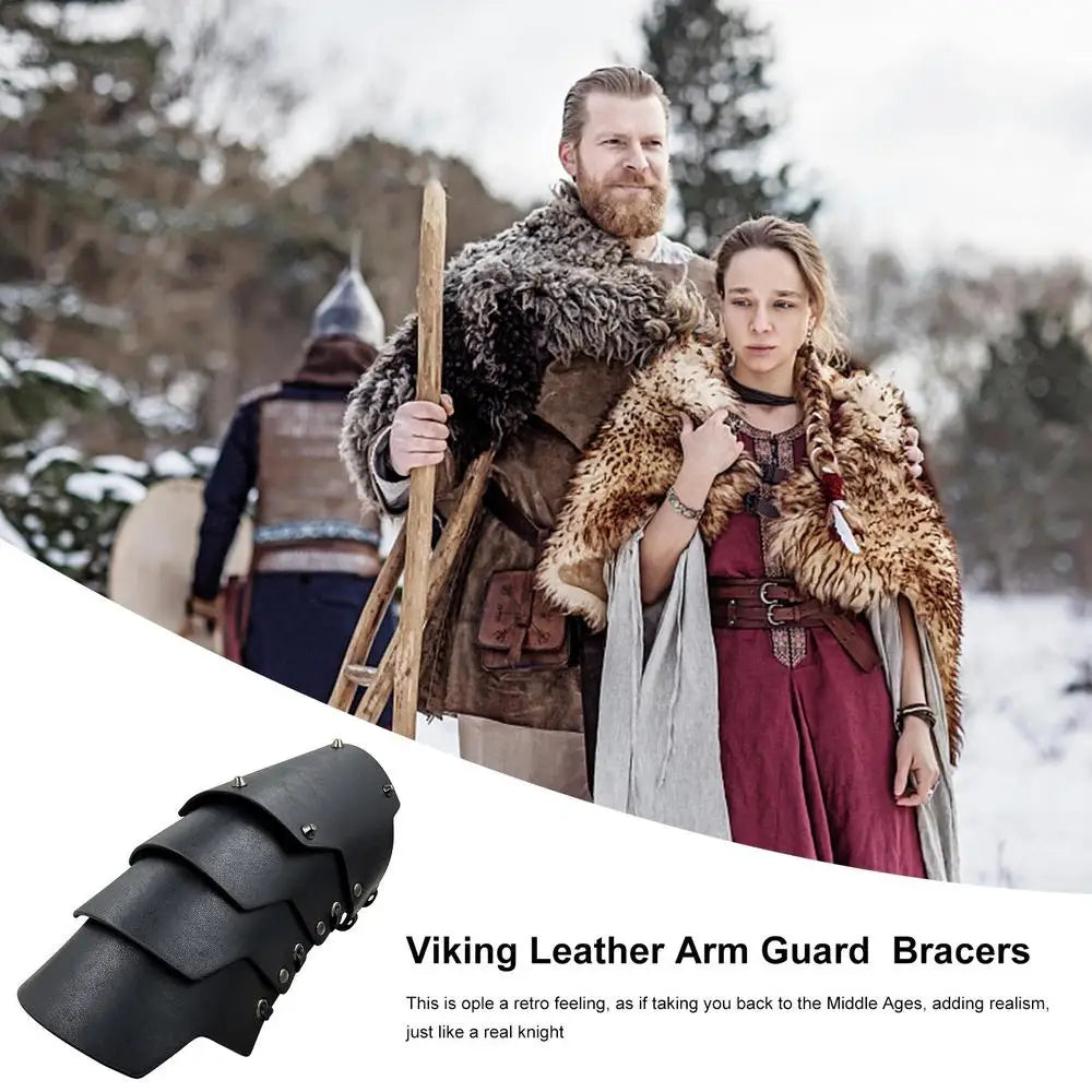 Medieval Bracers Medieval Arm Guard Bracers Cosplay Arm Bracers PU Leather Costume Bracer Viking Bracers For Historical