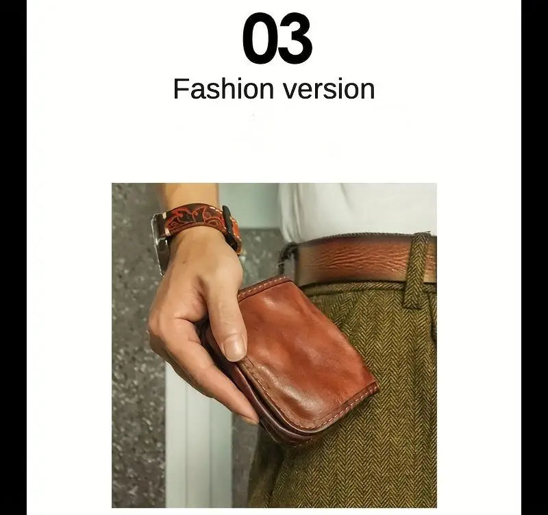 1pc Viking Sporran Retro Style Handcrafted Leather Genuine Cowhid Card Wallet Card Case Pouch Coin Purse Wallet