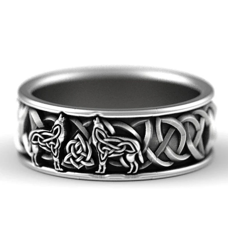 Viking Nordic Mythology Giant Wolf Ring Defense Totem