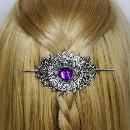 4PCS Triple Moon Celtic Knot Hair Clip Vintage Hollow Moon Hair Clip Barrette Jewelry for Women
