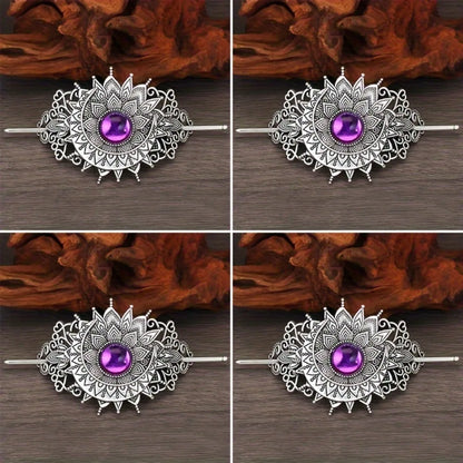4PCS Triple Moon Celtic Knot Hair Clip Vintage Hollow Moon Hair Clip Barrette Jewelry for Women